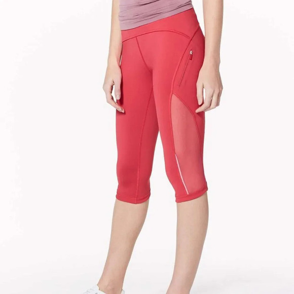 Lululemon Women's Sun Runner Crop 17" Inseam Fuchsia Pink Size 4 Leggings - Picture 3 of 13